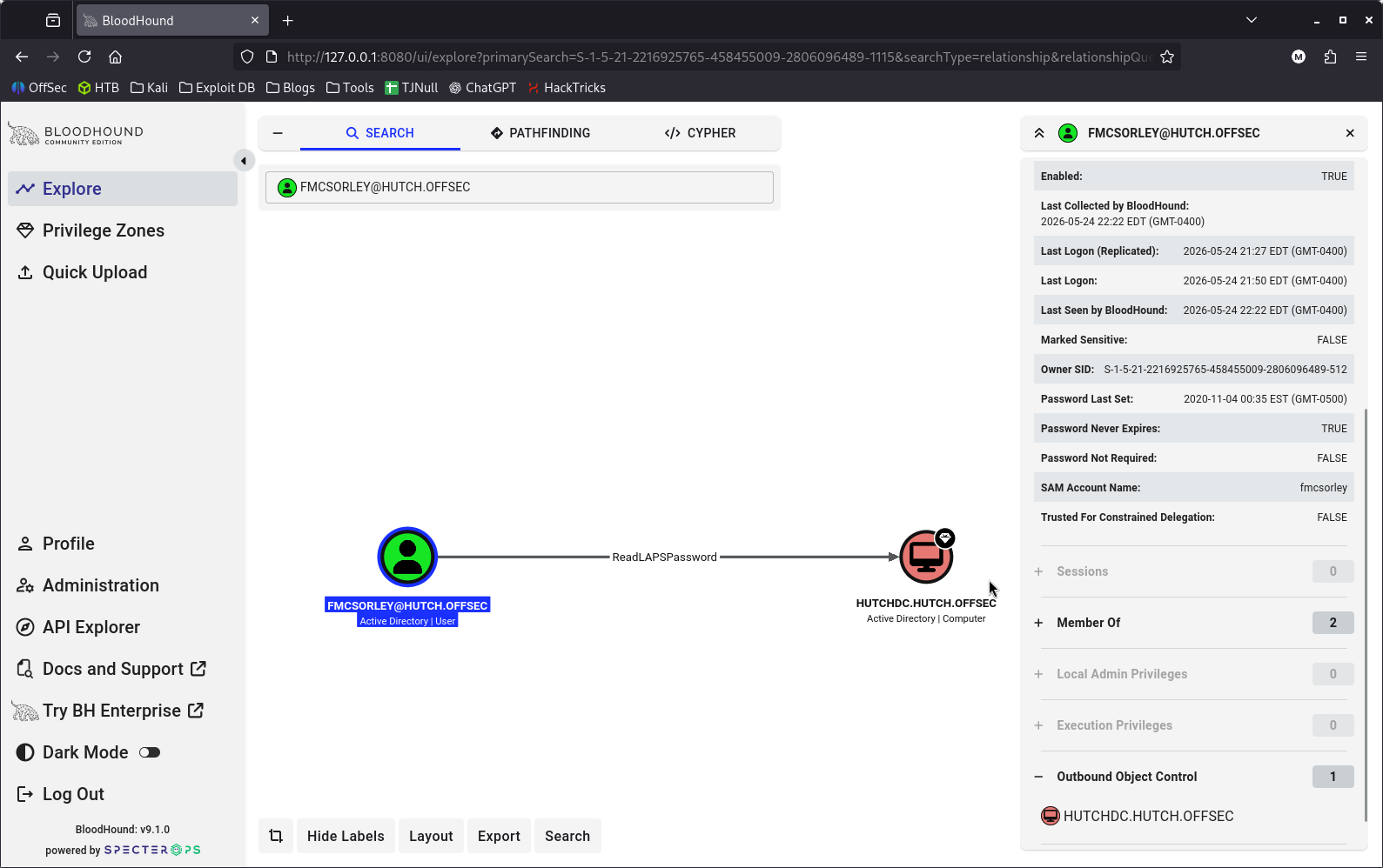 BloodHound ReadLAPSPassword finding