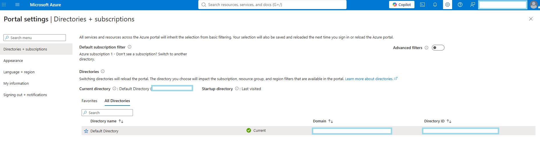 Checking the tenant default domain name