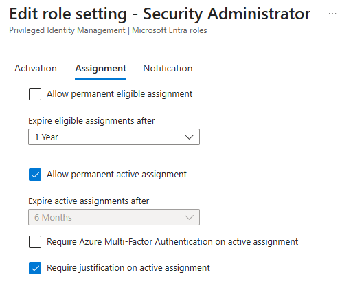 Unchecking Allow permanent eligible assignment