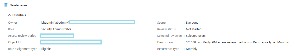 Access review details page