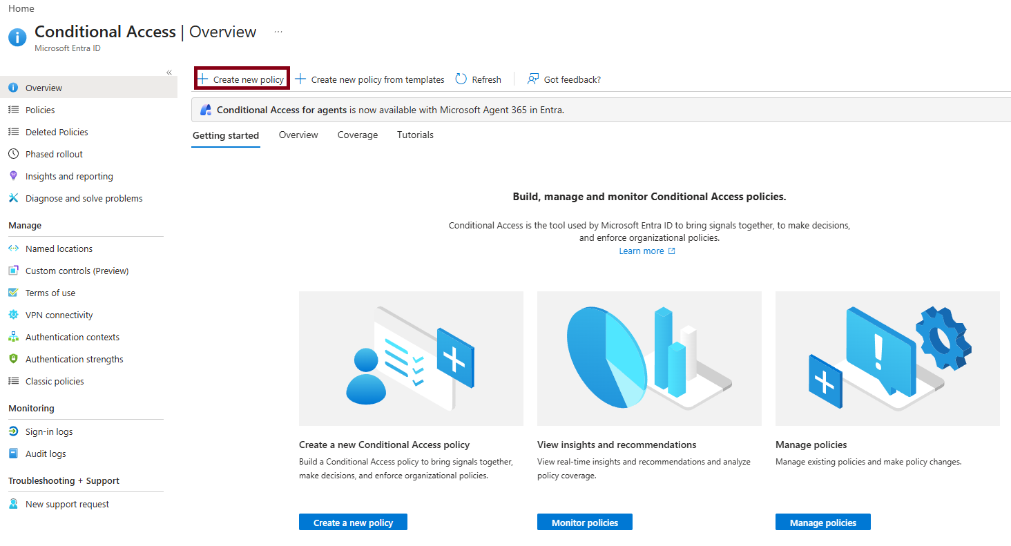 Starting a new Conditional Access policy