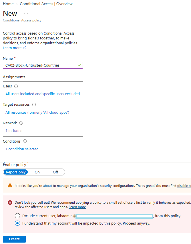 CA02 Block Untrusted Countries policy configuration