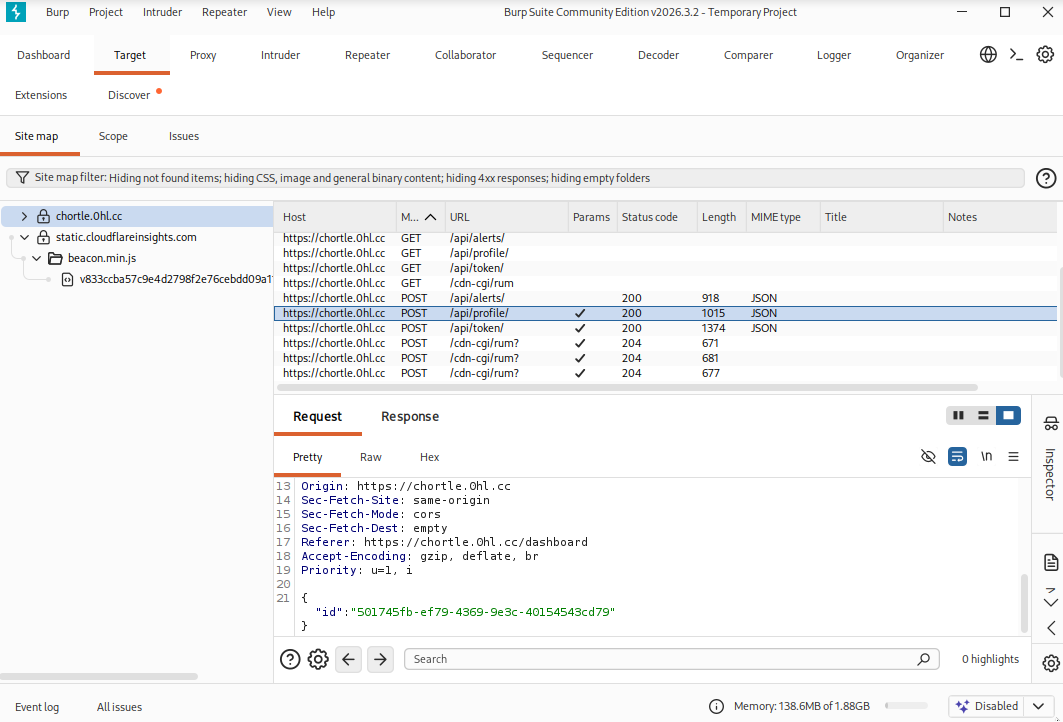 Burp Suite traffic