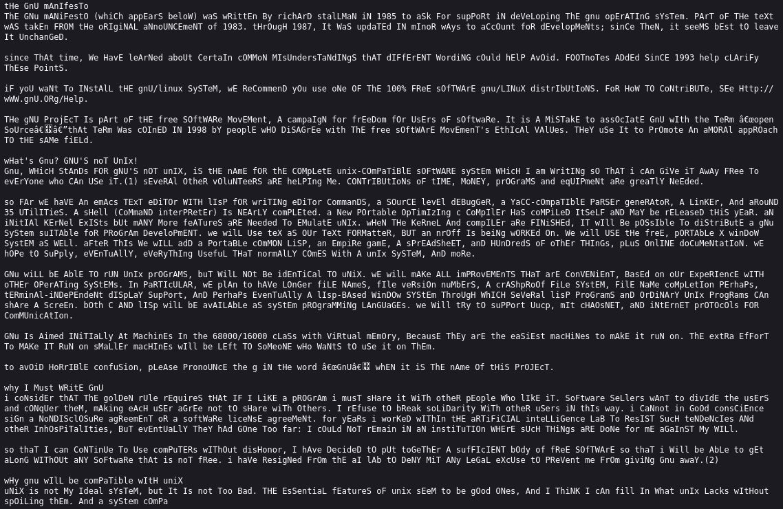 Encrypted text
