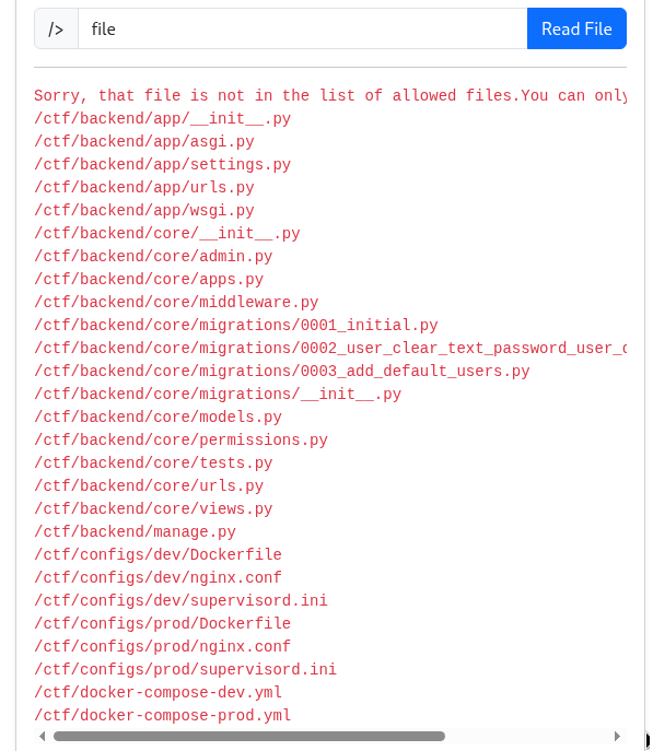 Allowed file list