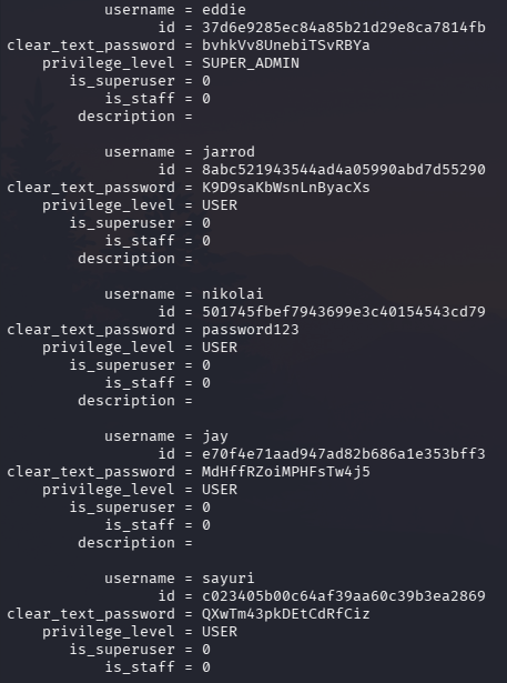 Plaintext passwords in SQLite database