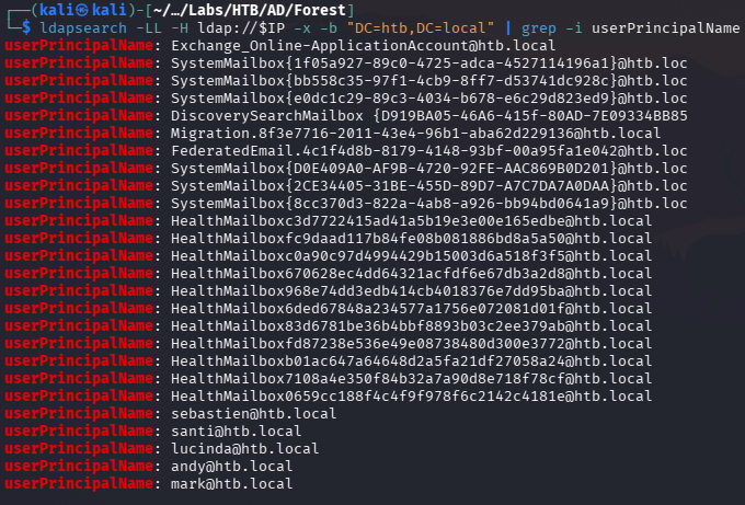 LDAP userPrincipalName extraction