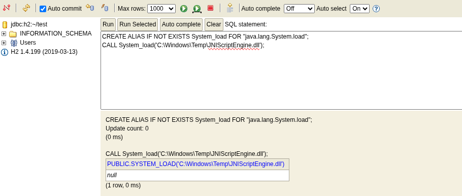 Loading native library in H2