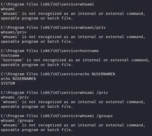 Reverse shell received